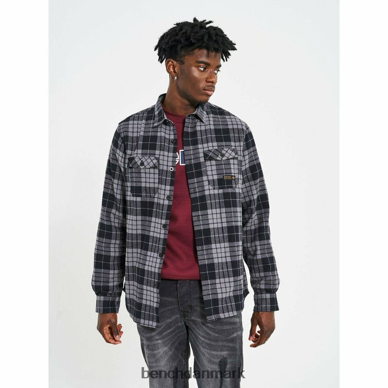 carlow flannel skjorte Mænd sort/kul tjek Bench beklædning R860030