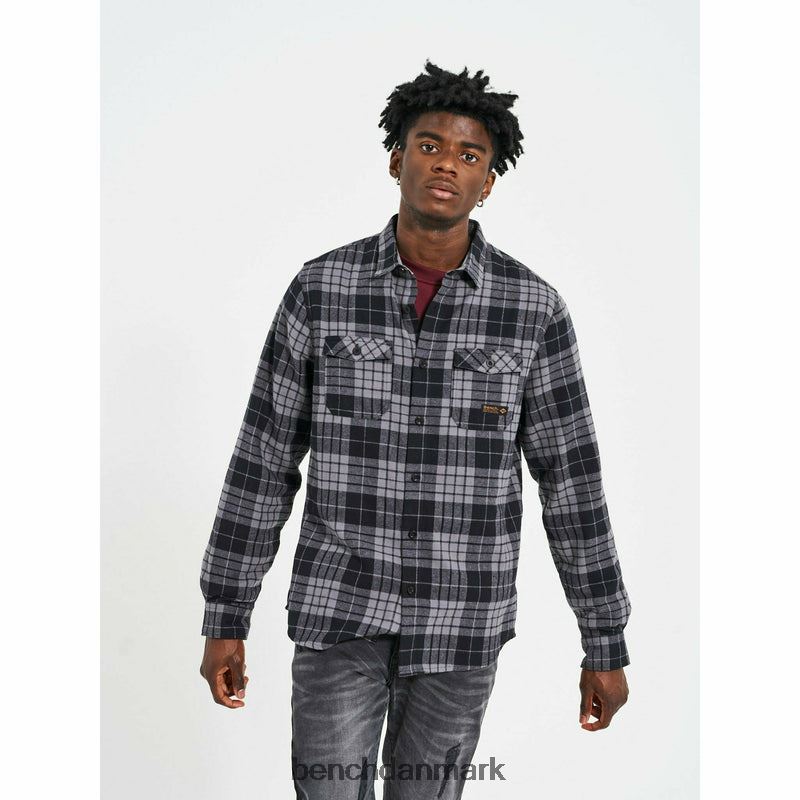 carlow flannel skjorte Mænd sort/kul tjek Bench beklædning R860030